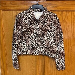 Leopard Print Women's Jean Jacket